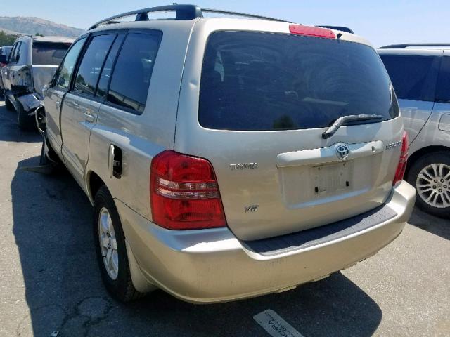 JTEGF21A510010892 - 2001 TOYOTA HIGHLANDER TAN photo 3