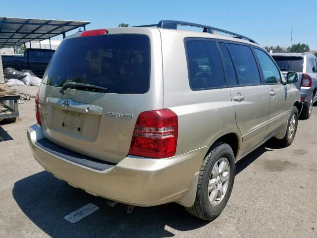 JTEGF21A510010892 - 2001 TOYOTA HIGHLANDER TAN photo 4