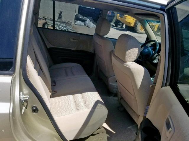 JTEGF21A510010892 - 2001 TOYOTA HIGHLANDER TAN photo 6