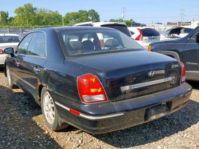 KMHFU45E52A198352 - 2002 HYUNDAI XG 350 BLACK photo 3