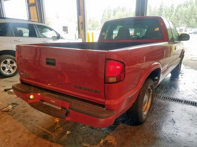 1GCCS19W218119675 - 2001 CHEVROLET S TRUCK S1 RED photo 4