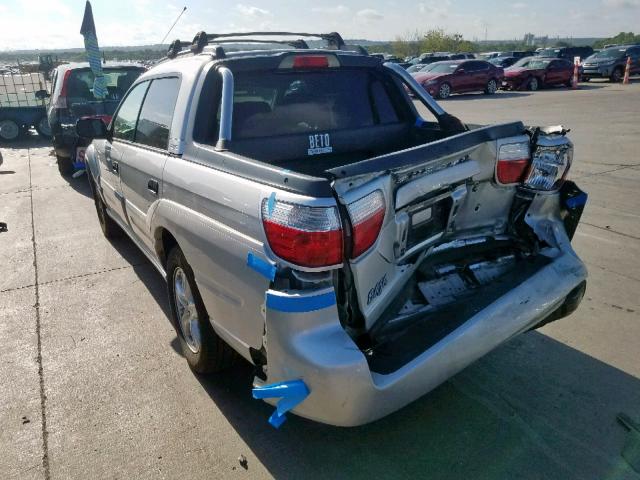 4S4BT62CX66100327 - 2006 SUBARU BAJA SPORT SILVER photo 3