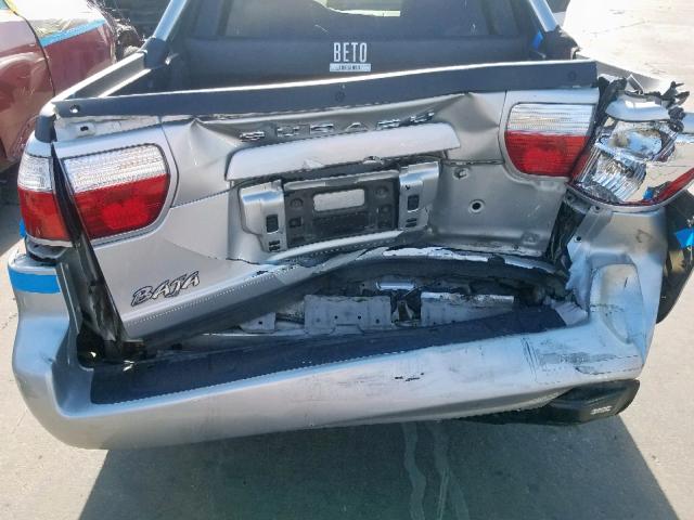 4S4BT62CX66100327 - 2006 SUBARU BAJA SPORT SILVER photo 9