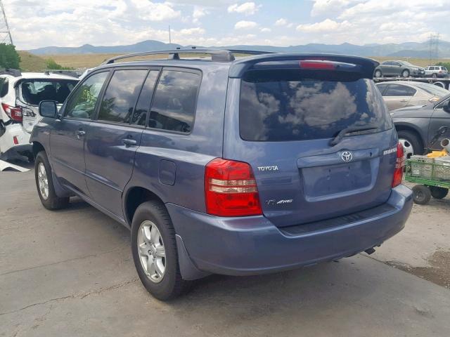 JTEHF21A430138340 - 2003 TOYOTA HIGHLANDER BLUE photo 3