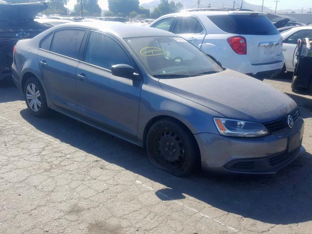 3VW2K7AJ5EM291695 - 2014 VOLKSWAGEN JETTA BASE GRAY photo 1