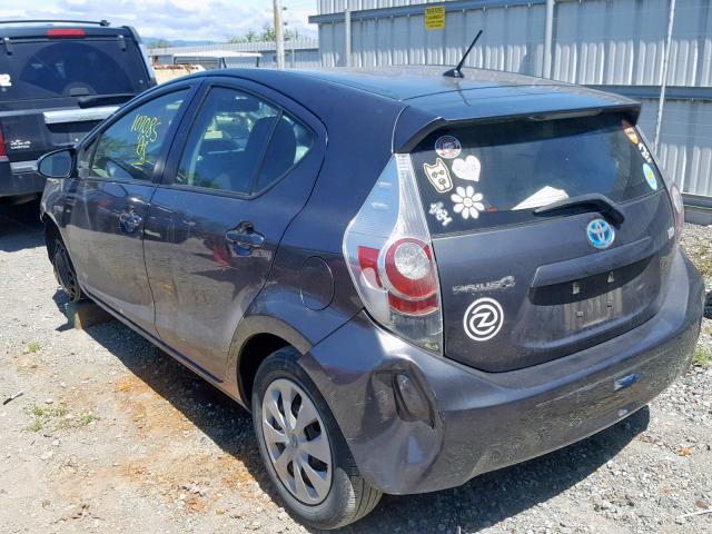 JTDKDTB37C1514691 - 2012 TOYOTA PRIUS C GRAY photo 3