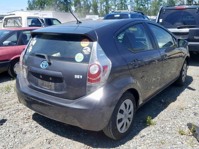 JTDKDTB37C1514691 - 2012 TOYOTA PRIUS C GRAY photo 4