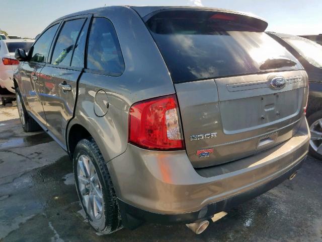 2FMDK3JC4DBA68016 - 2013 FORD EDGE SEL SILVER photo 3