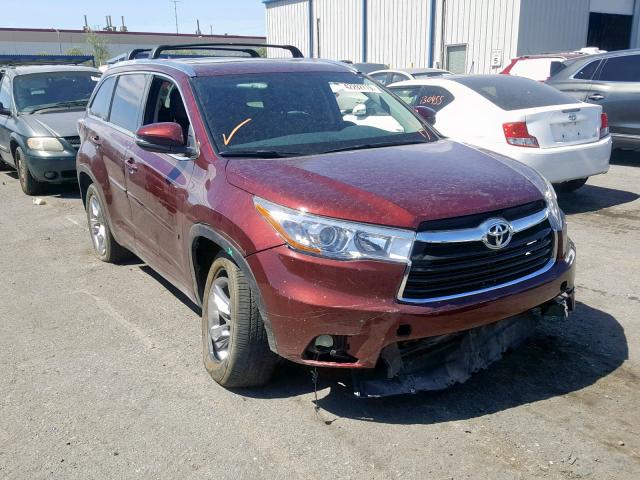 5TDYKRFH6FS105923 - 2015 TOYOTA HIGHLANDER BURGUNDY photo 1