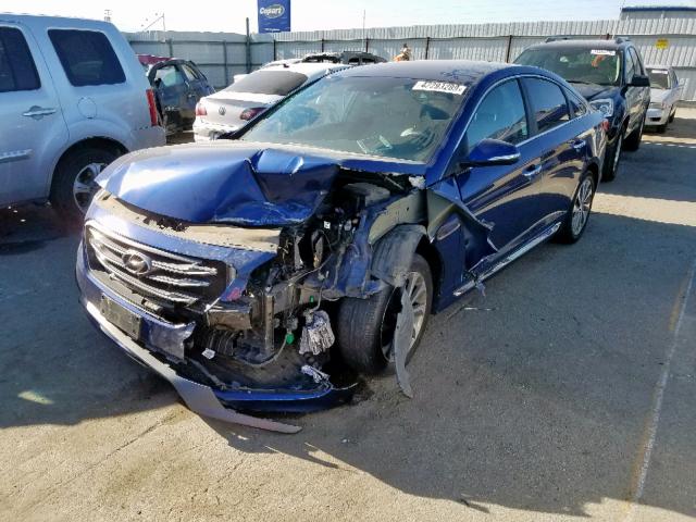 5NPE34AF1FH055978 - 2015 HYUNDAI SONATA SPO BLUE photo 2