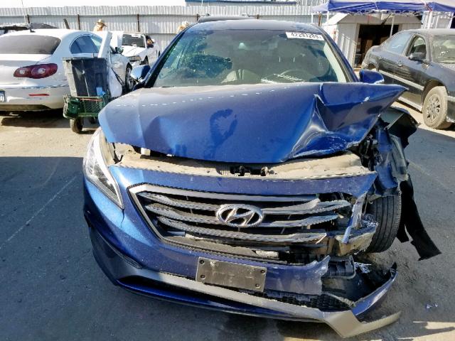 5NPE34AF1FH055978 - 2015 HYUNDAI SONATA SPO BLUE photo 9