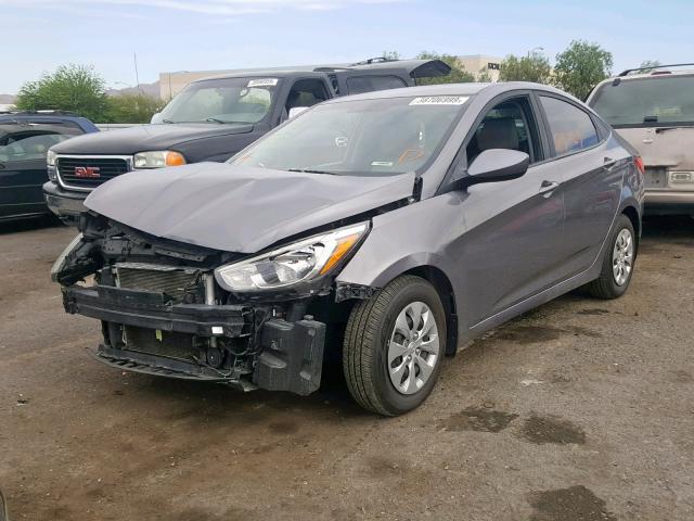 KMHCT4AE1GU121401 - 2016 HYUNDAI ACCENT SE GRAY photo 2