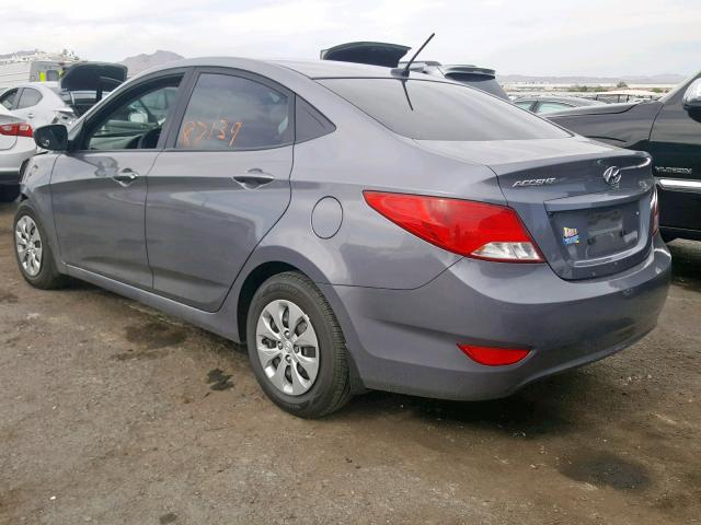 KMHCT4AE1GU121401 - 2016 HYUNDAI ACCENT SE GRAY photo 3