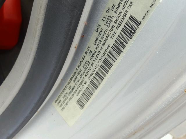 3VWEG31C77M508546 - 2007 VOLKSWAGEN NEW BEETLE Gümüş foto 10