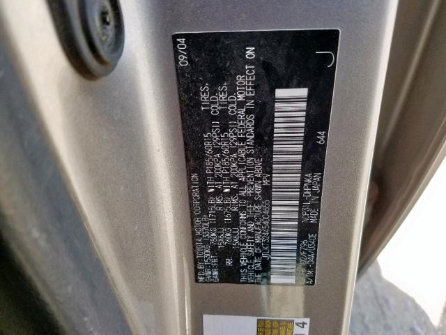 JTLKT324454004655 - 2005 TOYOTA SCION XB 银色 照片 10