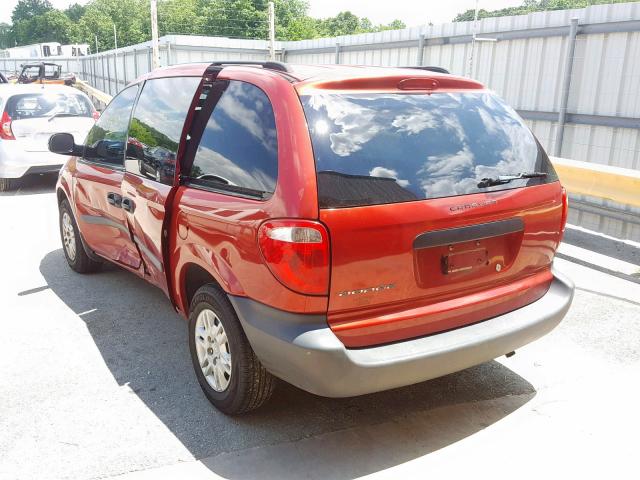 1D4GP25R77B244551 - 2007 DODGE CARAVAN SE MAROON photo 3