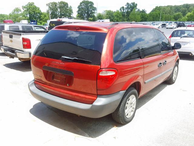 1D4GP25R77B244551 - 2007 DODGE CARAVAN SE MAROON photo 4