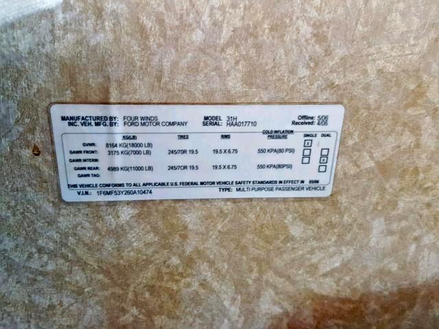 1F6MF53Y260A10474 - 2006 FORD F550 SUPER WHITE photo 10