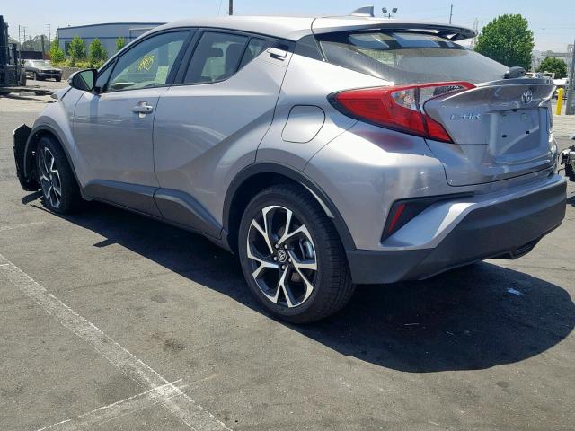 JTNKHMBX9K1030545 - 2019 TOYOTA C-HR XLE SILVER photo 3