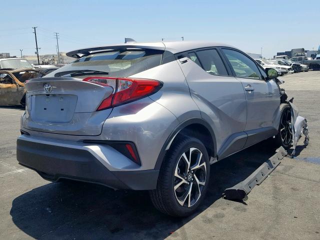 JTNKHMBX9K1030545 - 2019 TOYOTA C-HR XLE SILVER photo 4