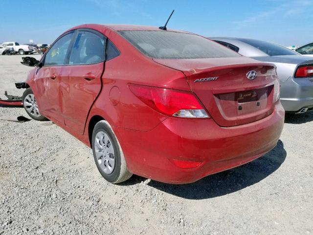 KMHCT4AE3HU360191 - 2017 HYUNDAI ACCENT SE RED photo 3