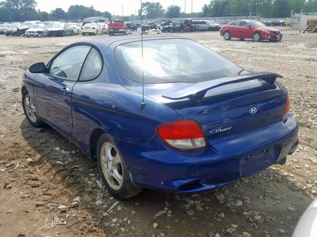 KMHJG25F41U240926 - 2001 HYUNDAI TIBURON BLUE photo 3