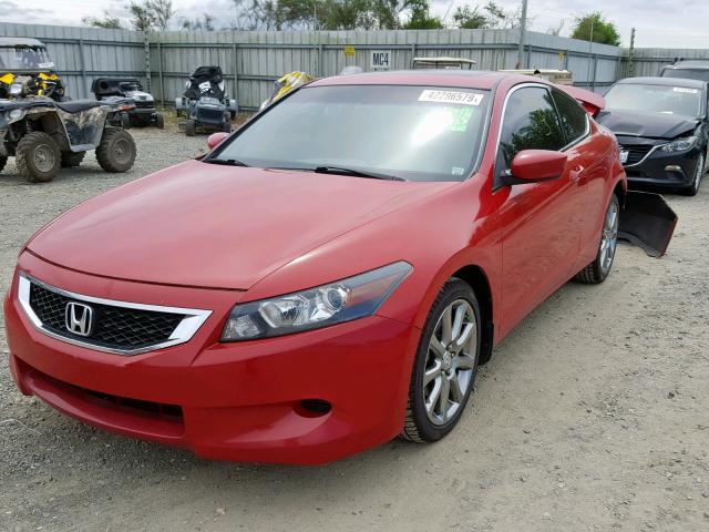 1HGCS12858A017299 - 2008 HONDA ACCORD EXL RED photo 2