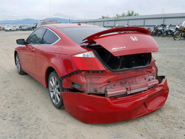 1HGCS12858A017299 - 2008 HONDA ACCORD EXL RED photo 3