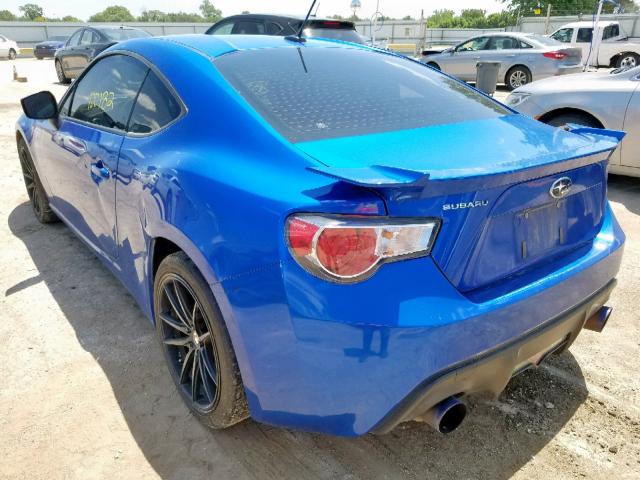 JF1ZCAC12D1608942 - 2013 SUBARU BRZ 2.0 LI BLUE photo 3