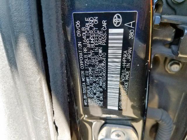 JTKKT604065006410 - 2006 TOYOTA SCION XA GRAY photo 10