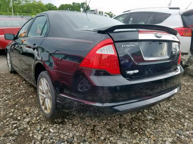 3FAHP0JA0BR266830 - 2011 FORD FUSION SEL BLACK photo 3