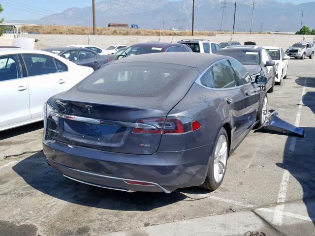 5YJSA1H12EFP49755 - 2014 TESLA MODEL S رمادي صورة 4
