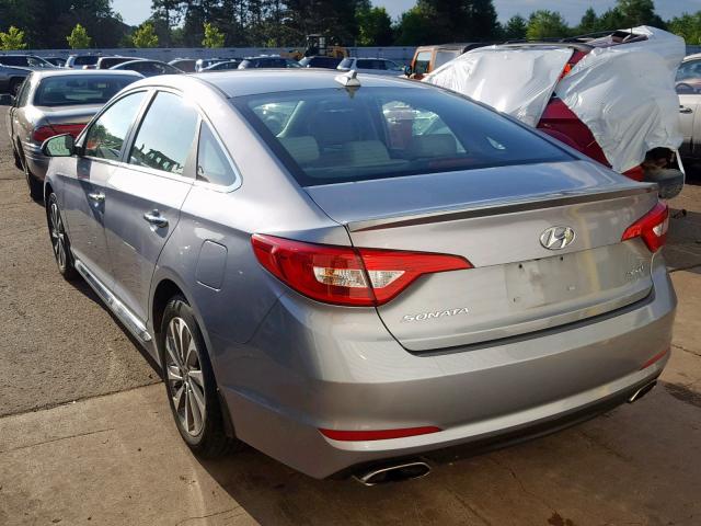 5NPE34AF4FH140751 - 2015 HYUNDAI SONATA SPO SILVER photo 3