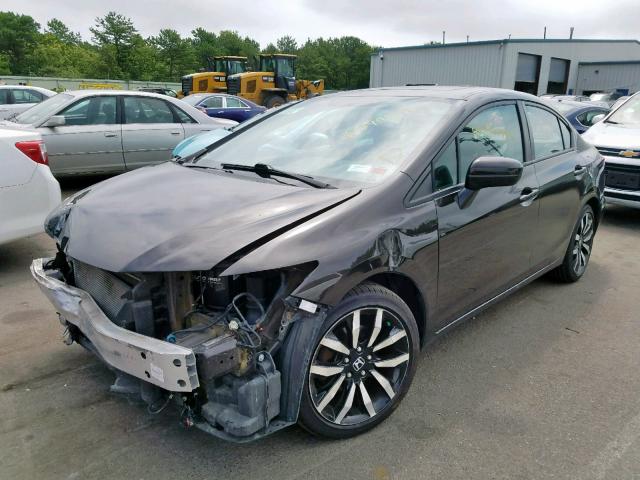 2HGFB2F97EH500750 - 2014 HONDA CIVIC EXL BROWN photo 2