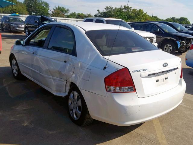 KNAFE121885535743 - 2008 KIA SPECTRA EX WHITE photo 3