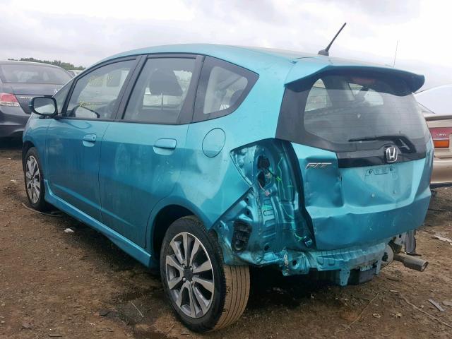 JHMGE8H59CC023745 - 2012 HONDA FIT SPORT BLUE photo 3