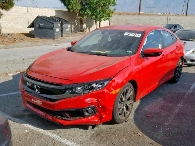 2HGFC2F82KH544526 - 2019 HONDA CIVIC SPOR RED photo 2