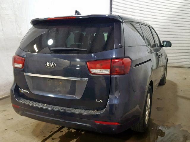 KNDMB5C14H6233885 - 2017 KIA SEDONA LX BLUE photo 4