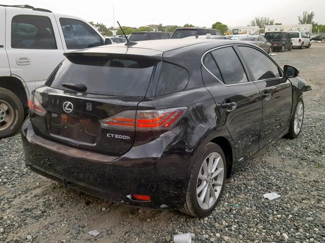 JTHKD5BH1C2076654 - 2012 LEXUS CT 200 BLACK photo 4