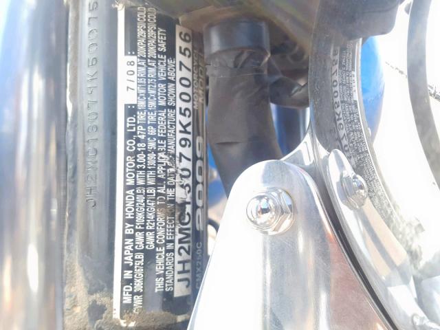 JH2MC13079K500756 - 2009 HONDA CMX250 C BLUE photo 10