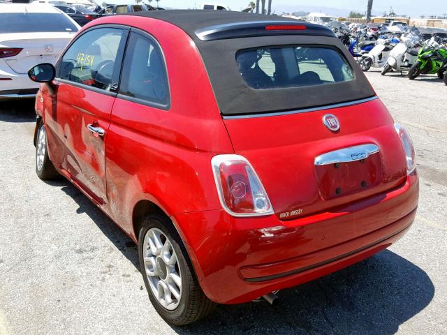 3C3CFFDR4CT120435 - 2012 FIAT 500 POP RED photo 3