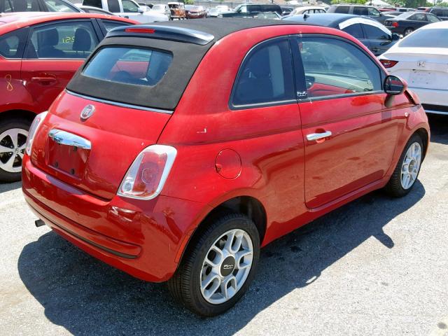 3C3CFFDR4CT120435 - 2012 FIAT 500 POP RED photo 4