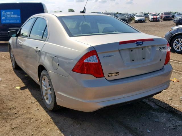 3FAHP0GAXAR310550 - 2010 FORD FUSION S TAN photo 3