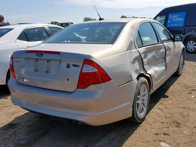 3FAHP0GAXAR310550 - 2010 FORD FUSION S TAN photo 4