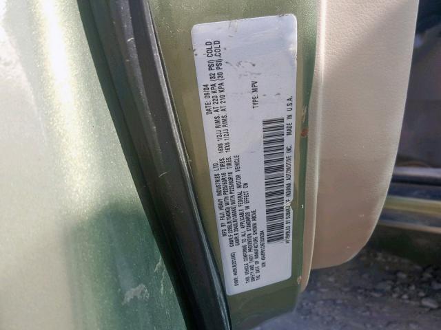 4S4BP61C957339284 - 2005 SUBARU LEGACY OUT GREEN photo 10