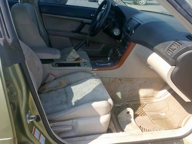 4S4BP61C957339284 - 2005 SUBARU LEGACY OUT GREEN photo 5