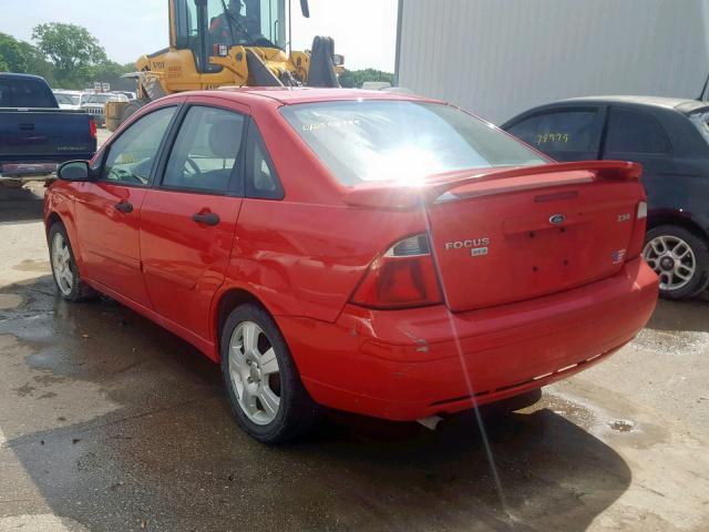 1FAFP34N55W217986 - 2005 FORD FOCUS ZX4 RED photo 3