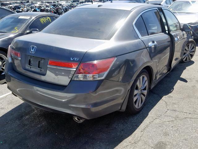 1HGCP3F88BA028229 - 2011 HONDA ACCORD EXL GRAY photo 4