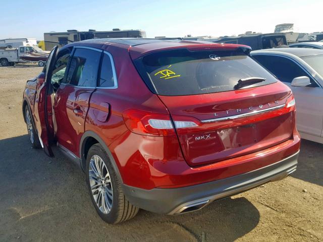 2LMTJ6LR2GBL33378 - 2016 LINCOLN MKX RESERV RED photo 3