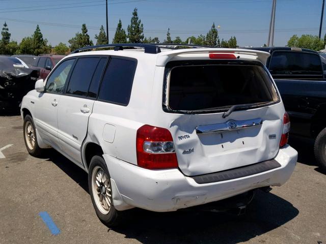 JTEEW21A060029378 - 2006 TOYOTA HIGHLANDER WHITE photo 3